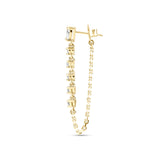 Diamond Pear Rock Goddess Earring