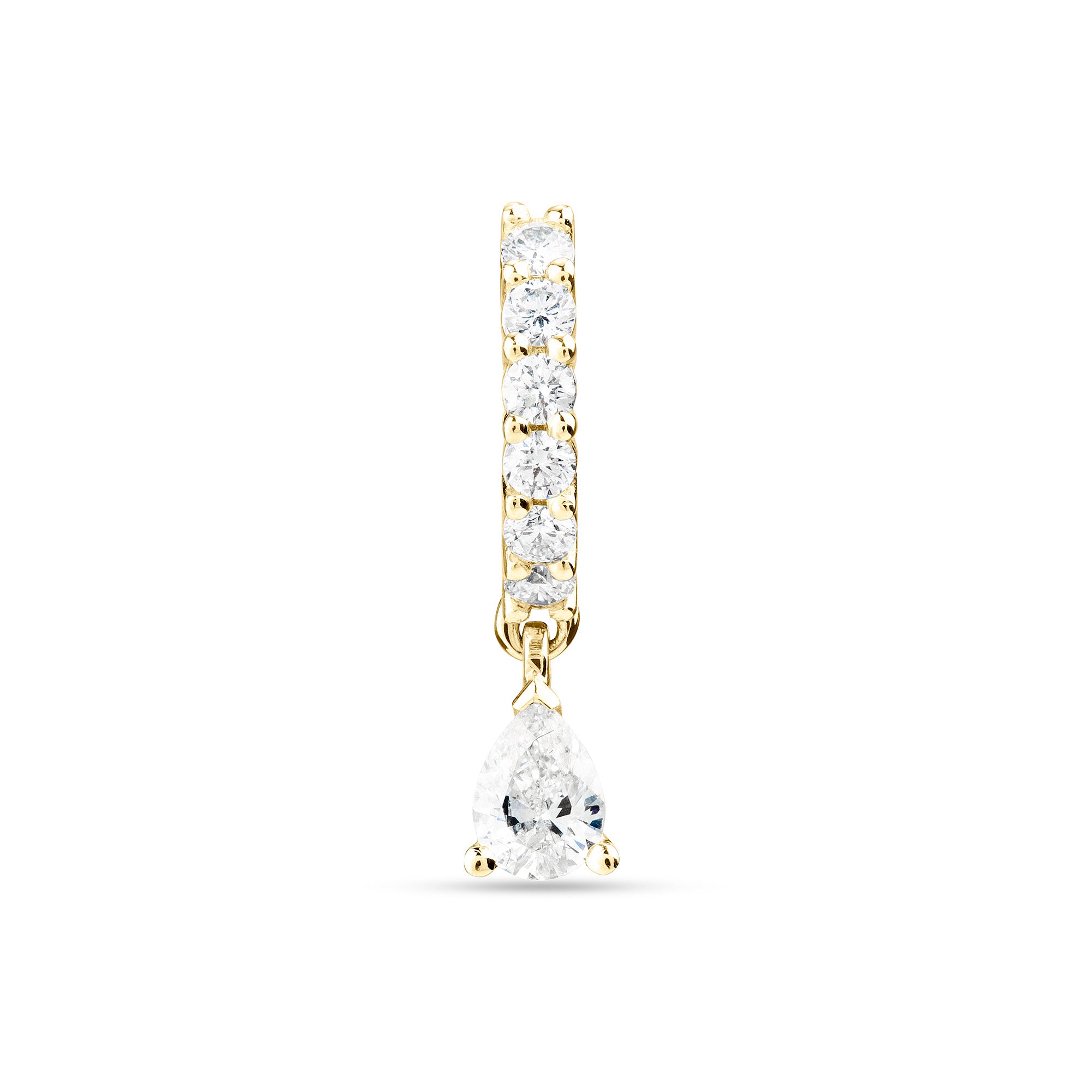 Pear Diamond Embrace Huggie Earring
