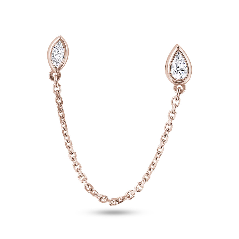 The Double  Bezel Marquise and Pear chain