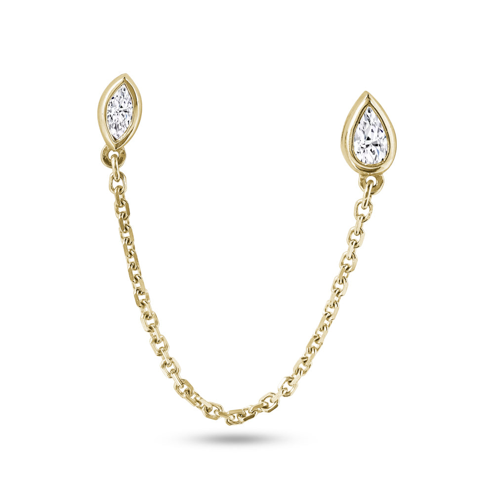 The Double  Bezel Marquise and Pear chain